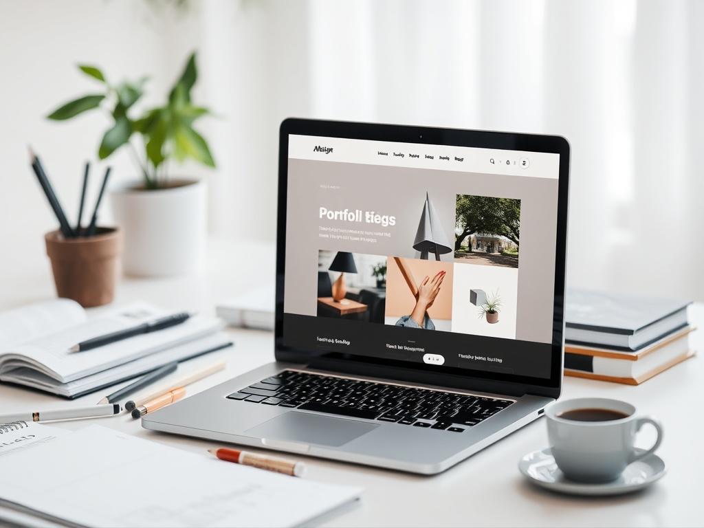 A high resolution image of a designer's workspace, featuring a