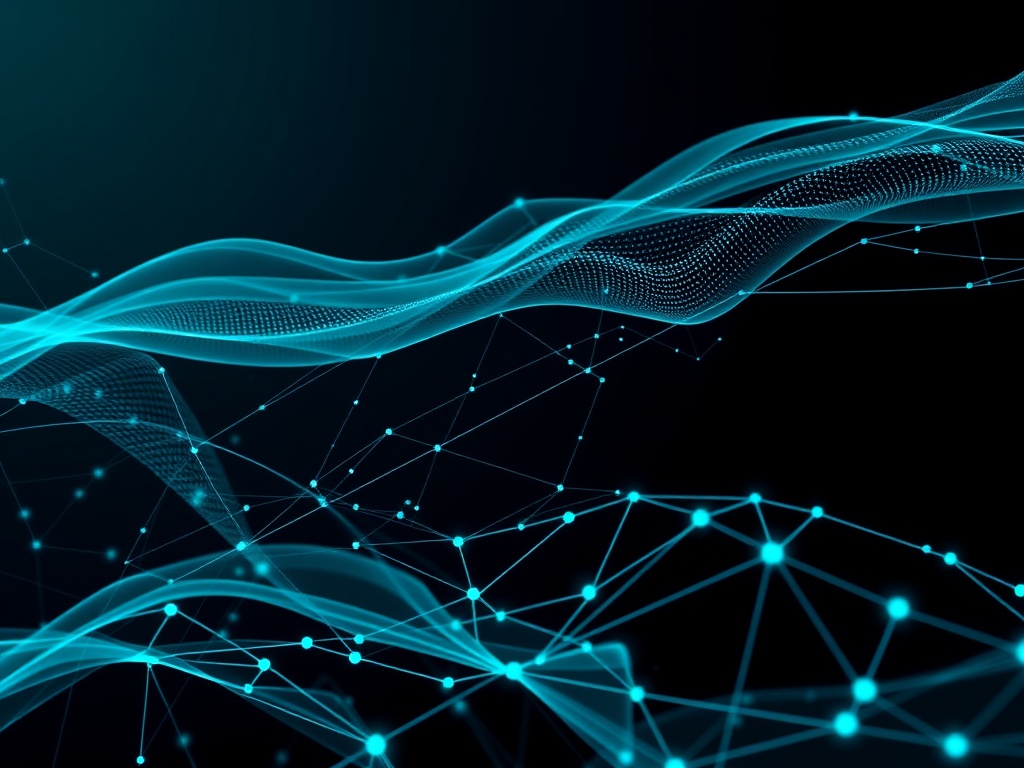 Abstract data visualization representing AI and technology