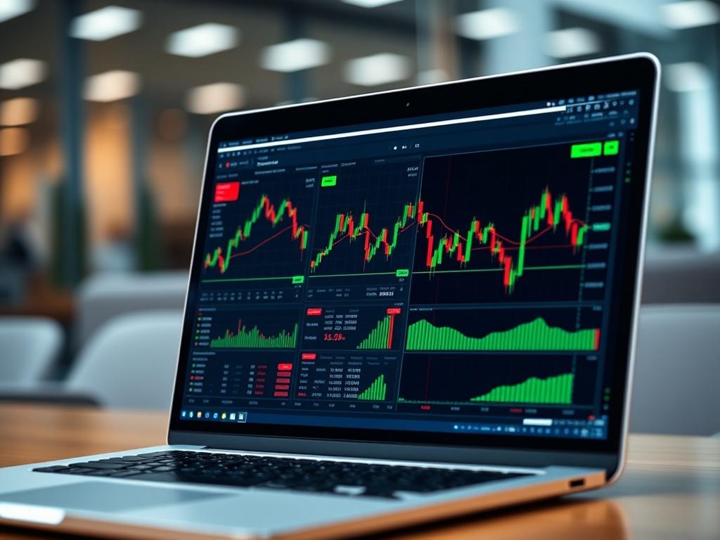 A close up shot of a modern forex trading platform