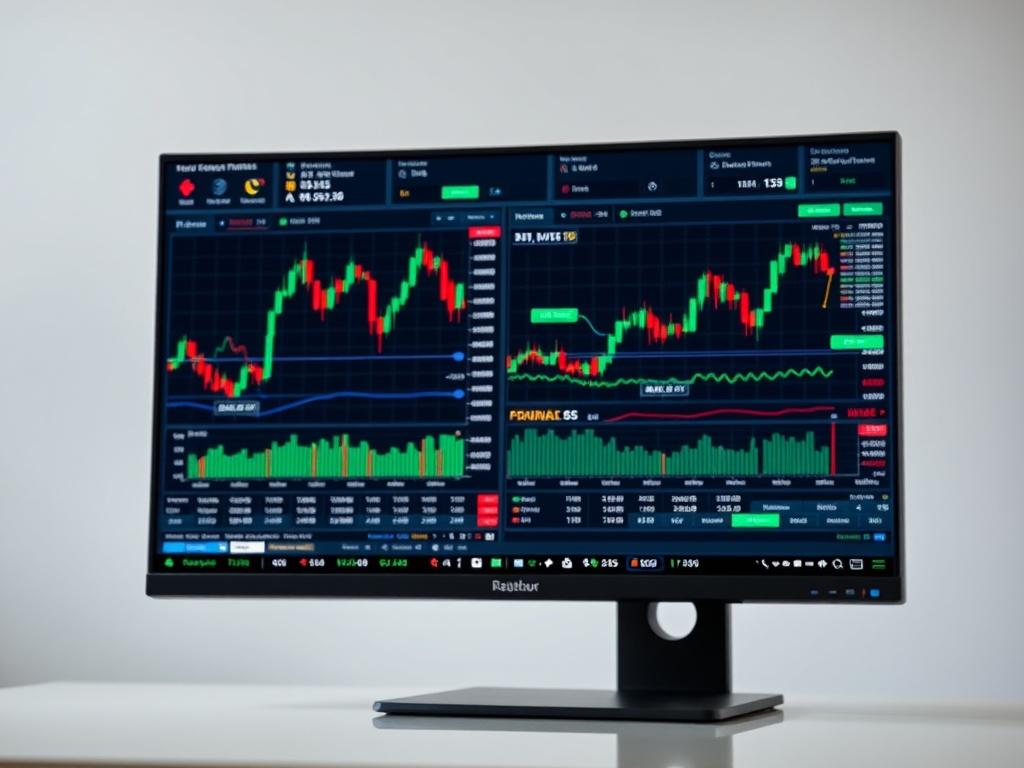 A close up shot of a modern Forex trading platform