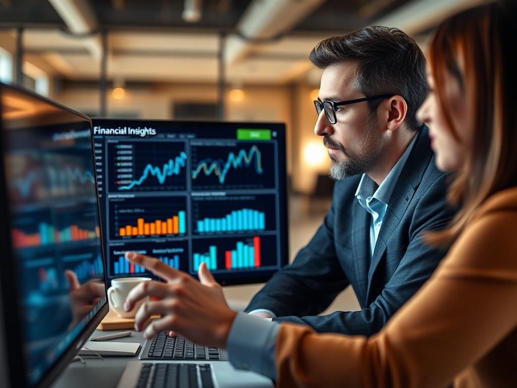 A high resolution close up of a financial expert discussing