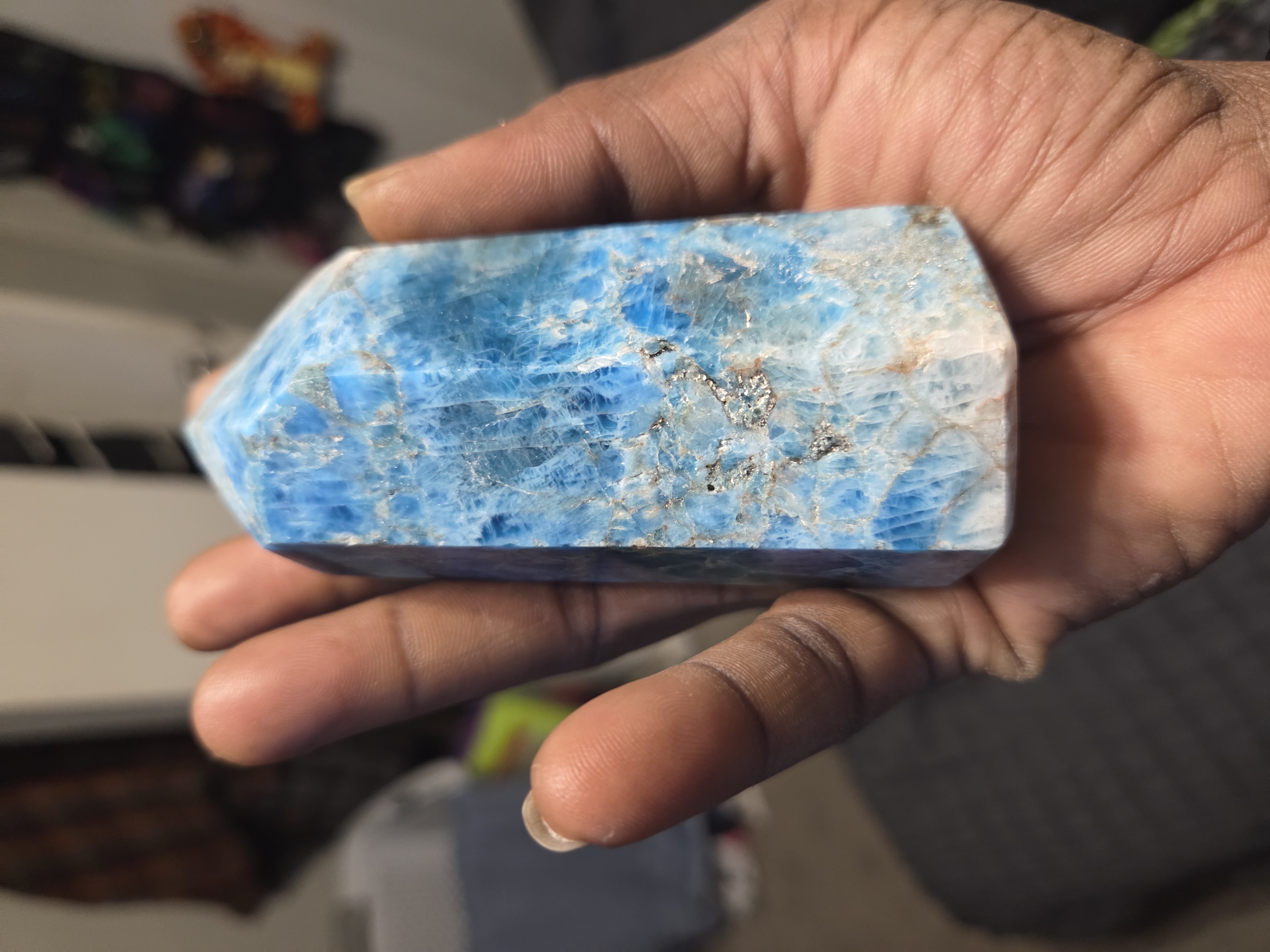 Blue Apatite Crystal