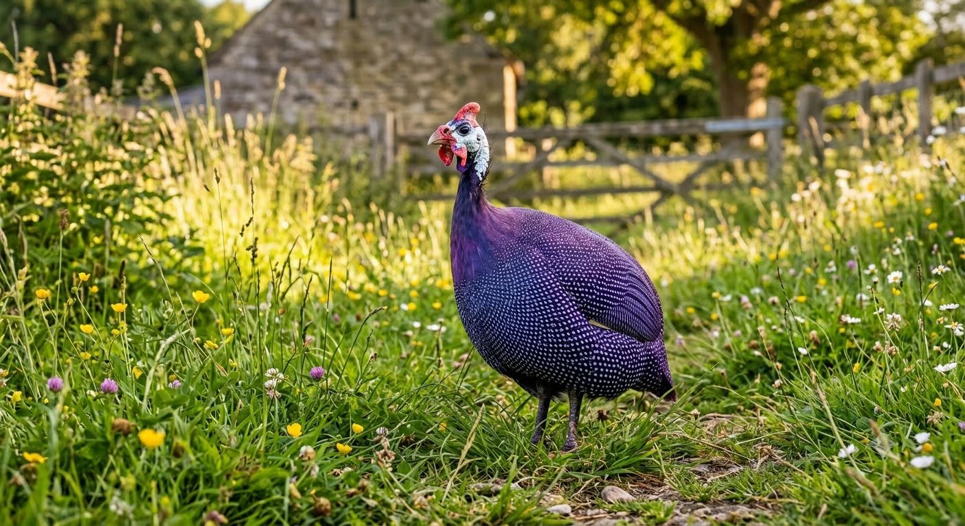 Royal Purple Guinea Fowls