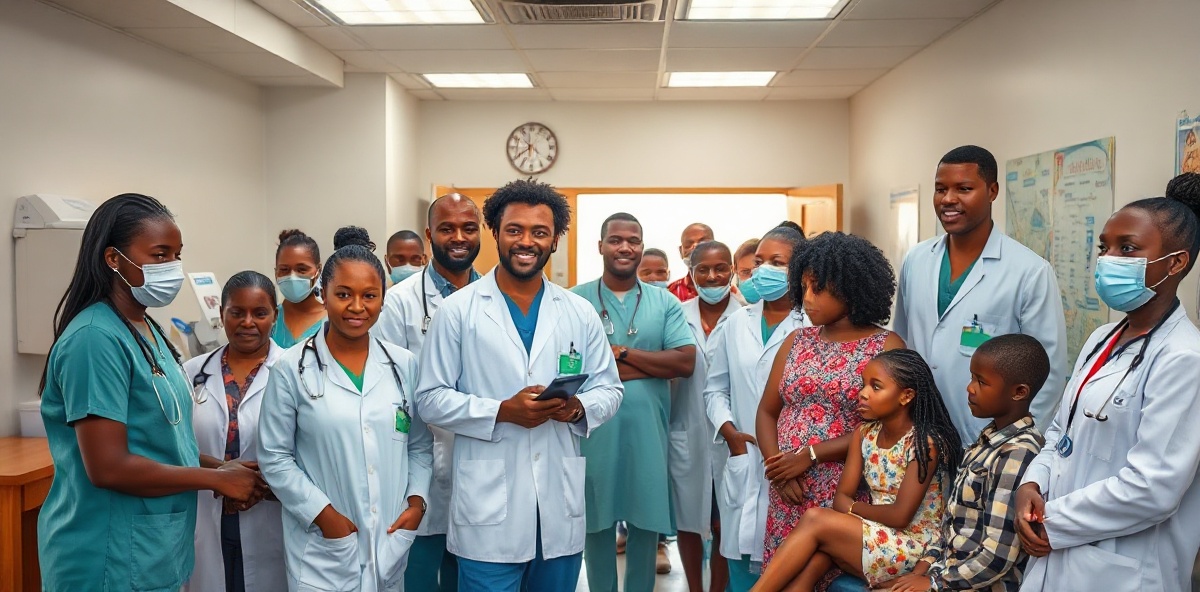 Healthcare professionals and patients at Johnson Clinic