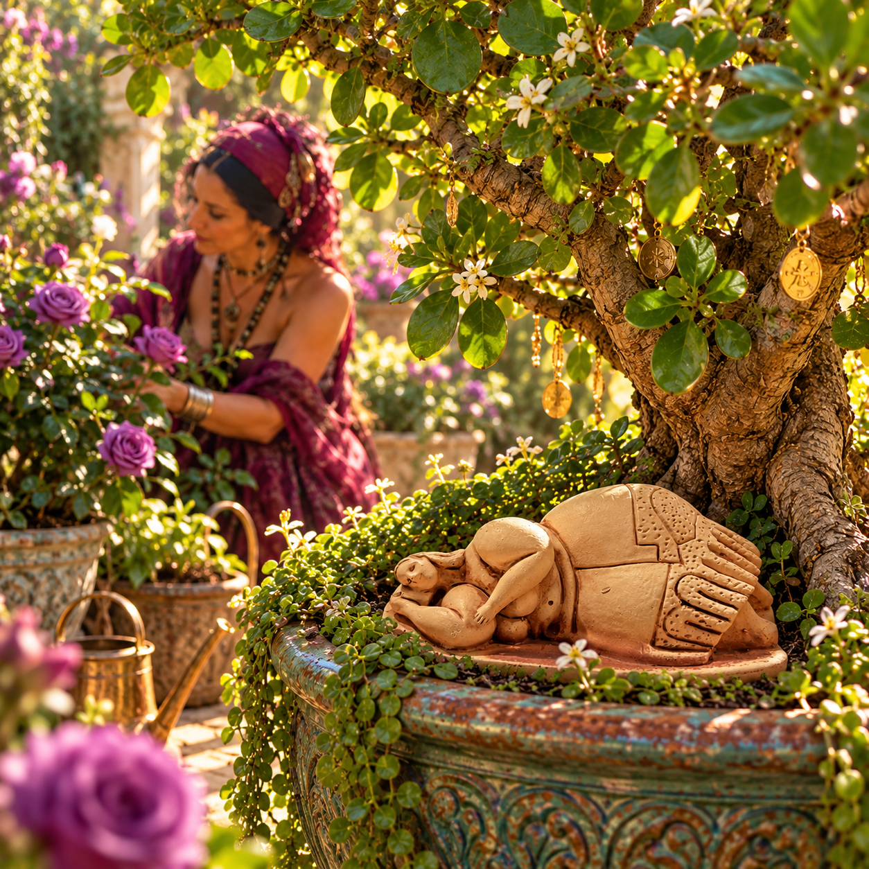 The Sleeping Lady of Malta resting beneath Madame’s money tree