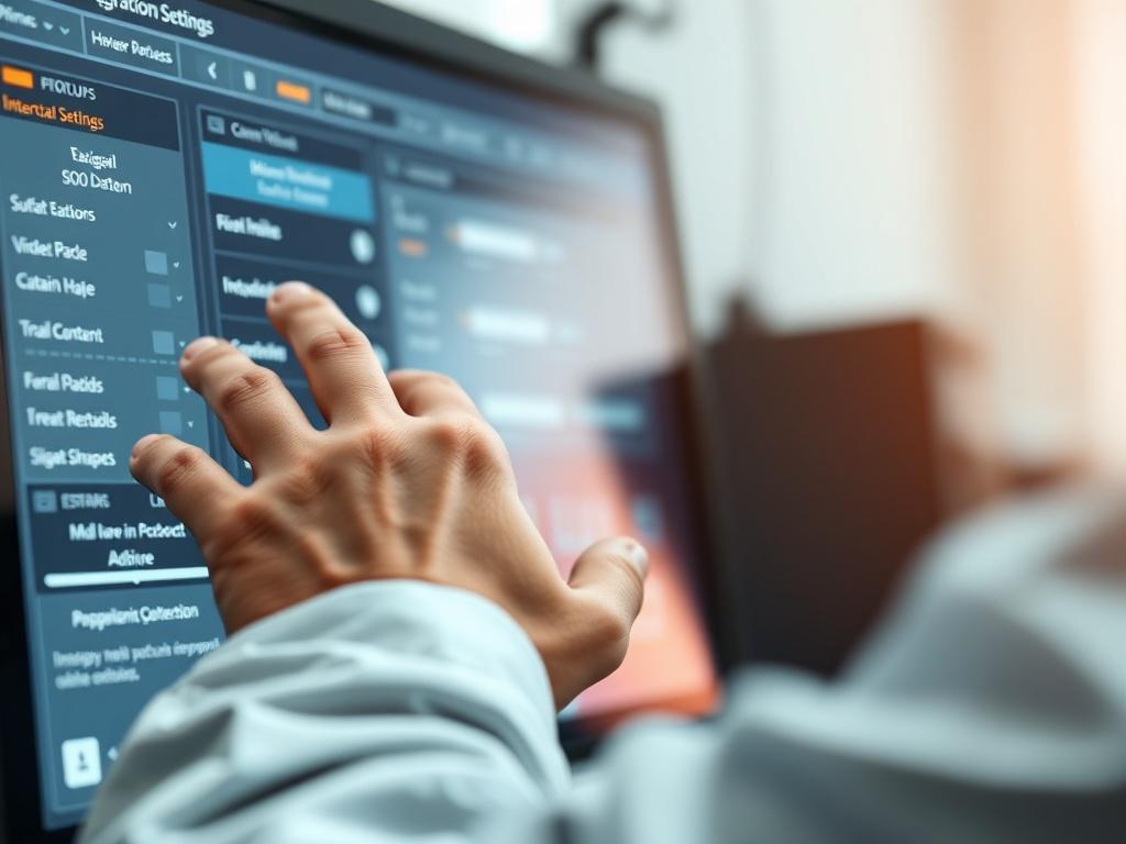 A realistic high resolution close up of a technician adjusting