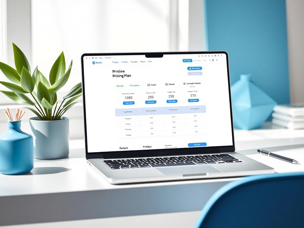 A minimalist, high resolution of a clean, modern workspace with