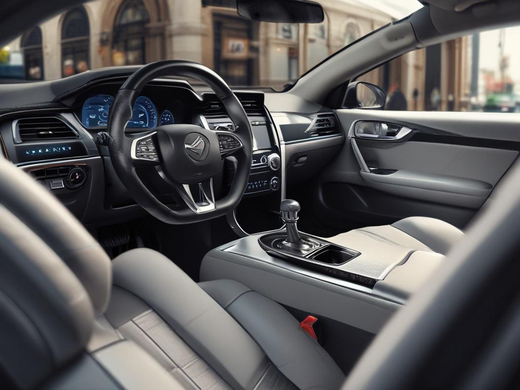 A high resolution image showing the interior of a car