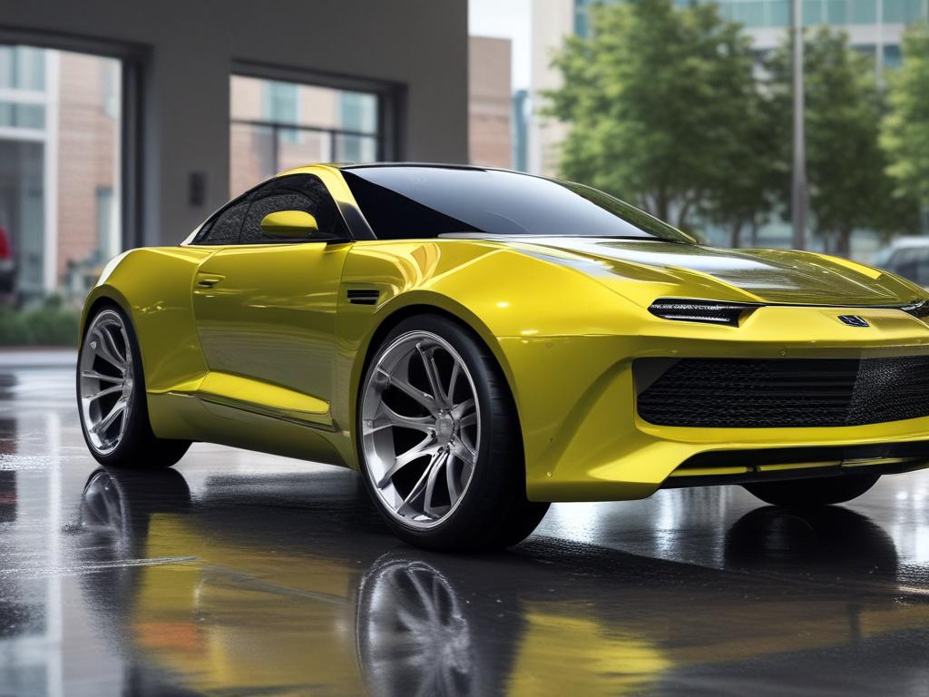 A realistic high resolution of a sleek modern car receiving