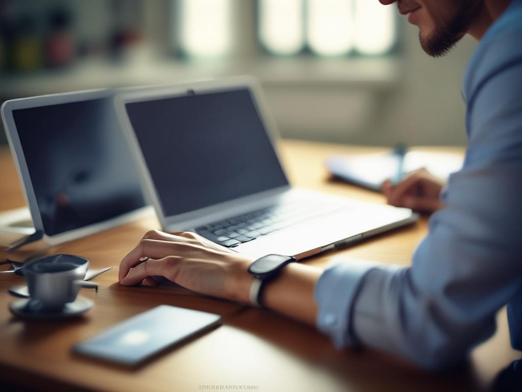A close up shot of a focused professional sitting at