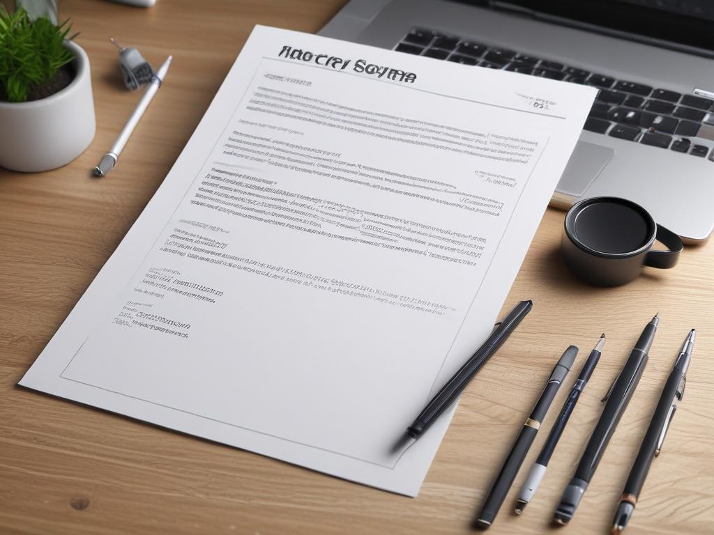 A close up shot of a professional looking resume on