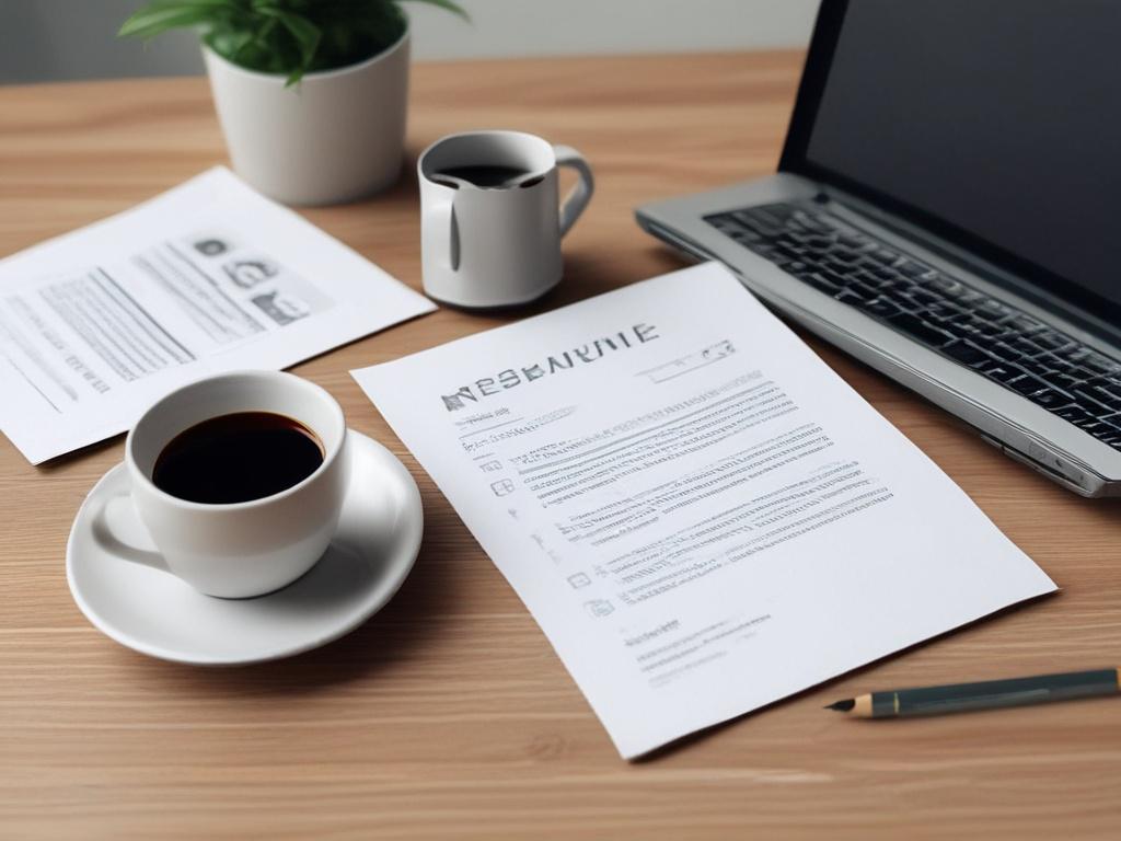A close up shot of a professional resume on a