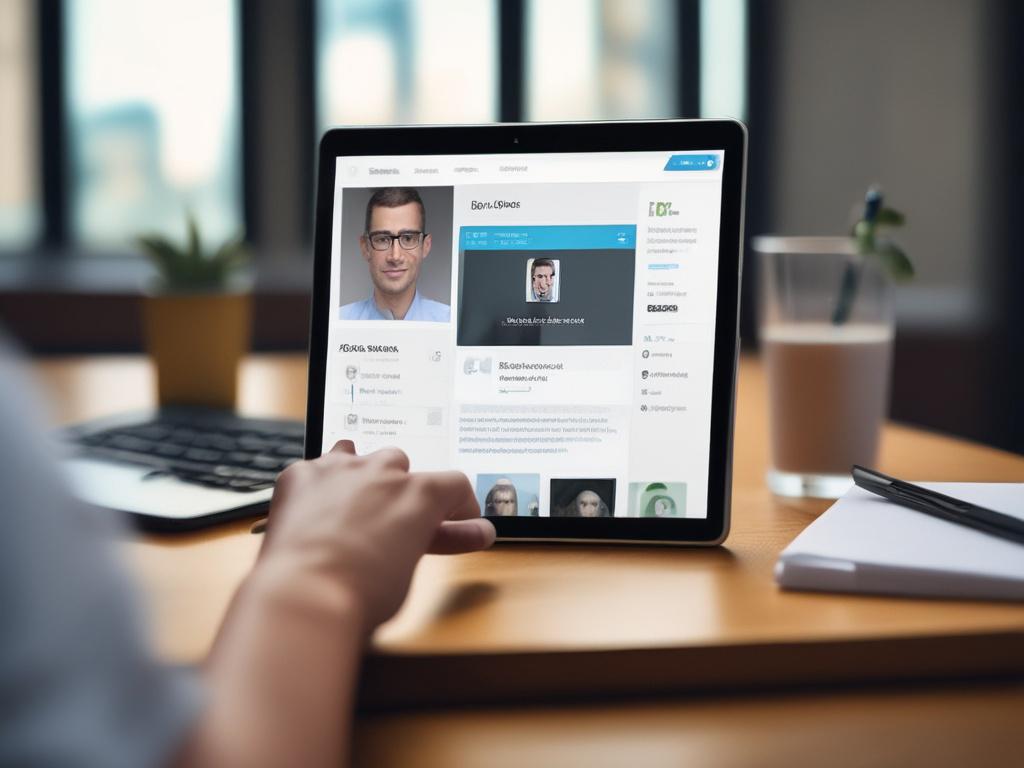 A close up shot of a LinkedIn profile displayed on