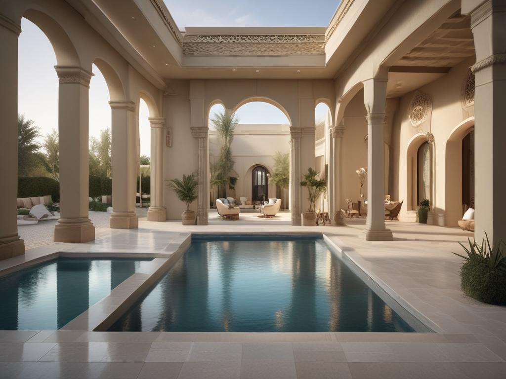 luxury villa, Dubai, private pool, spacious living, family retreat