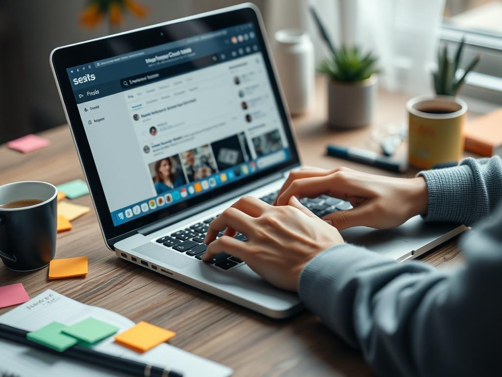A close up shot of a person creating promotional content