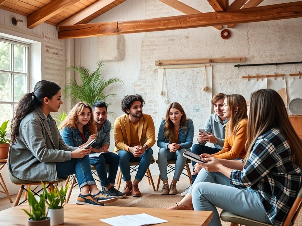 A high resolution of a diverse group of young people