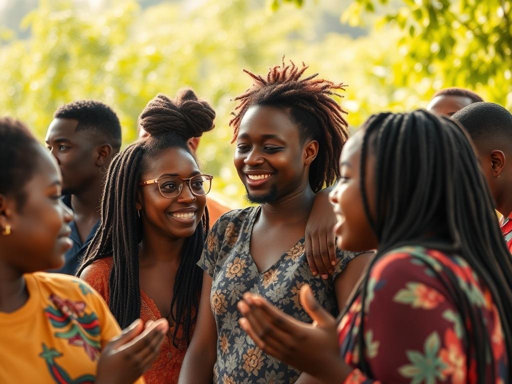 A striking image of a community gathering where diverse individuals