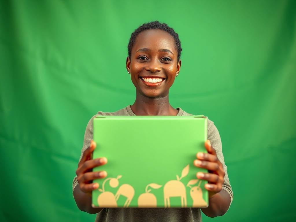 A close up shot of a smiling individual holding a