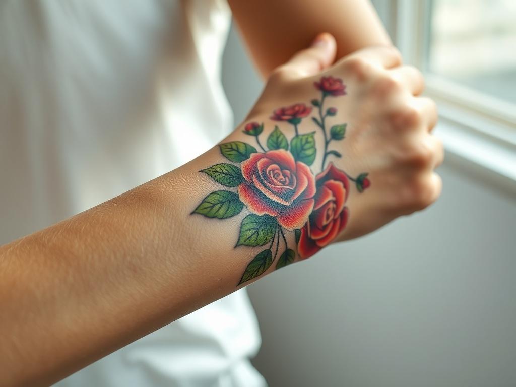 A realistic high resolution of a beautifully intricate floral tattoo