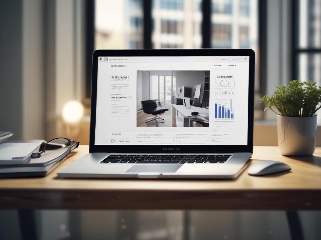 a close up shot of a modern office desk with