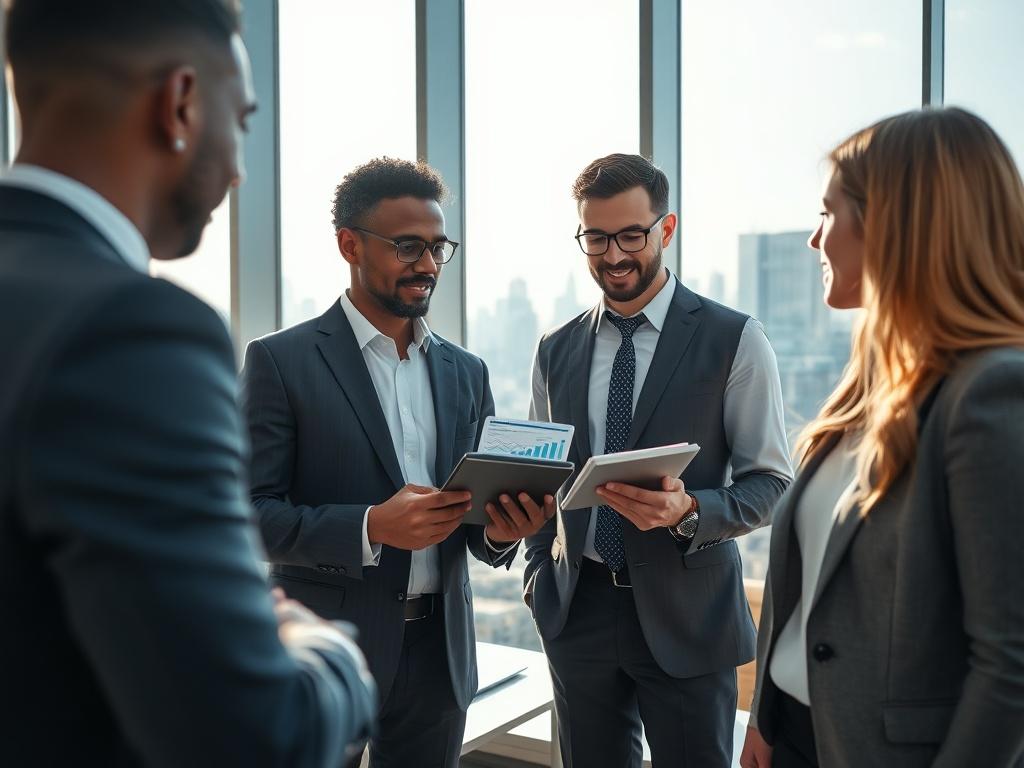 A hyper realistic close up shot of a business consultant