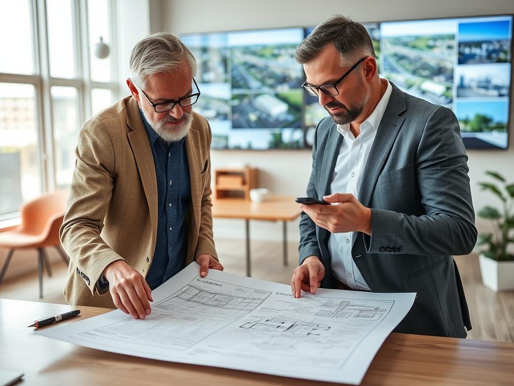 A close up shot of a landowner and a development