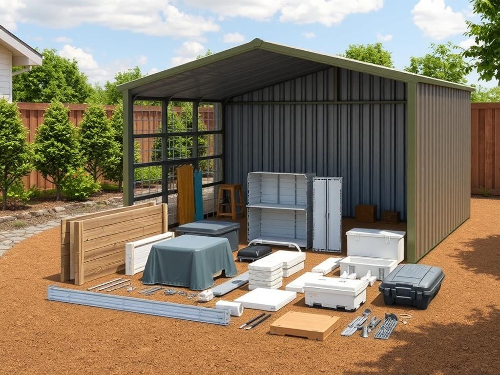 A high resolution image of a Customizable Steel Shed Kit,