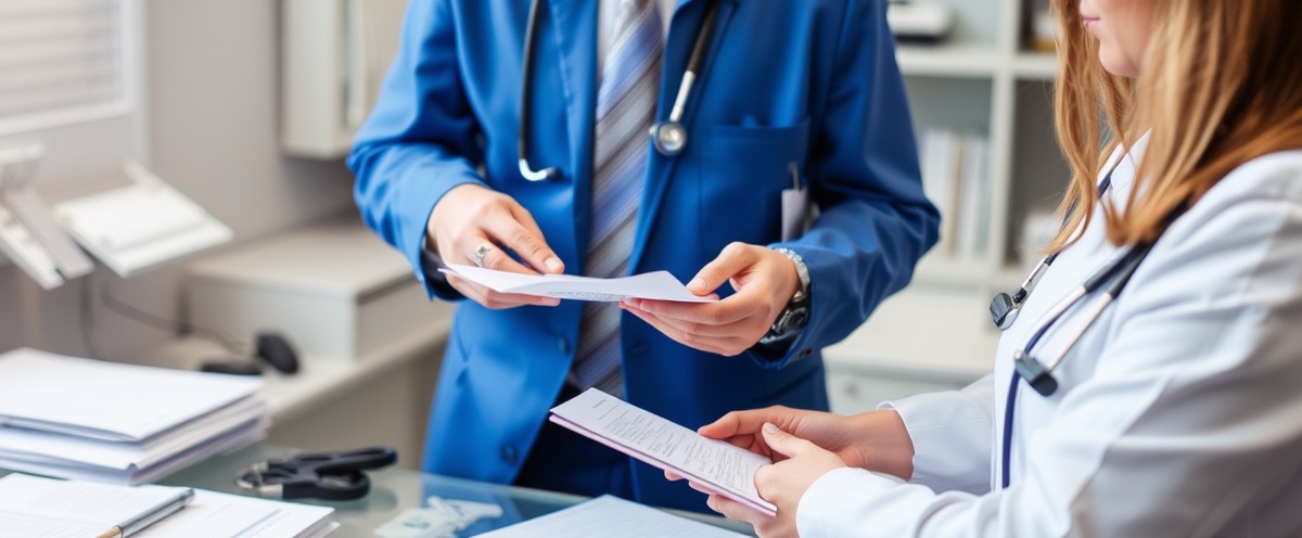Healthcare practice staff completing intake form for revenue recovery audit