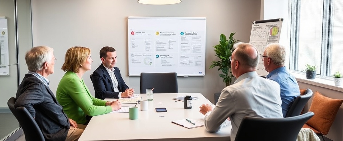 Healthcare practice consultation meeting discussing audit findings and recommendations