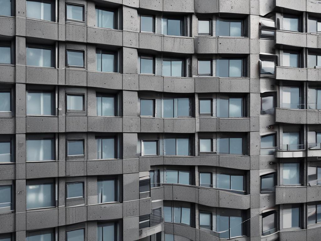 A close-up shot of a watertight building showcasing its strong, durable construction. The image should highlight the seamless waterproofing details, emphasizing the materials used like high-quality membranes and sealants. The background should be subtle, focusing on the building's exterior, which should be rendered in a realistic and hyper-realistic style with a vibrant red accent to match the primary color rgb(245, 77, 77). This image should convey strength and reliability.