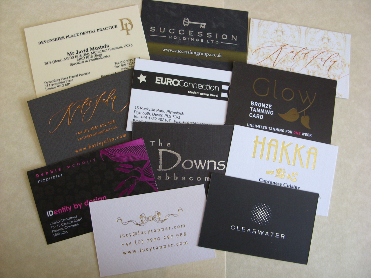 Foil & litho/digital printed business cards
