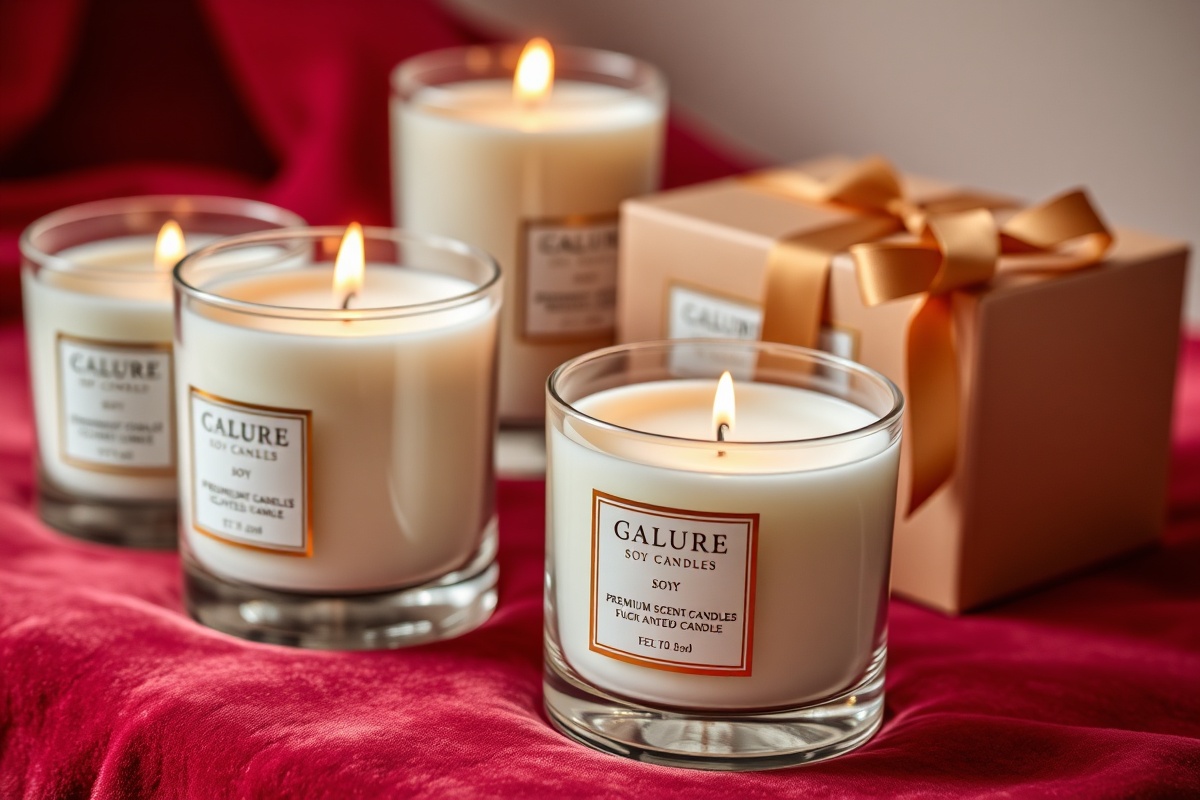 Luxury soy candles product display