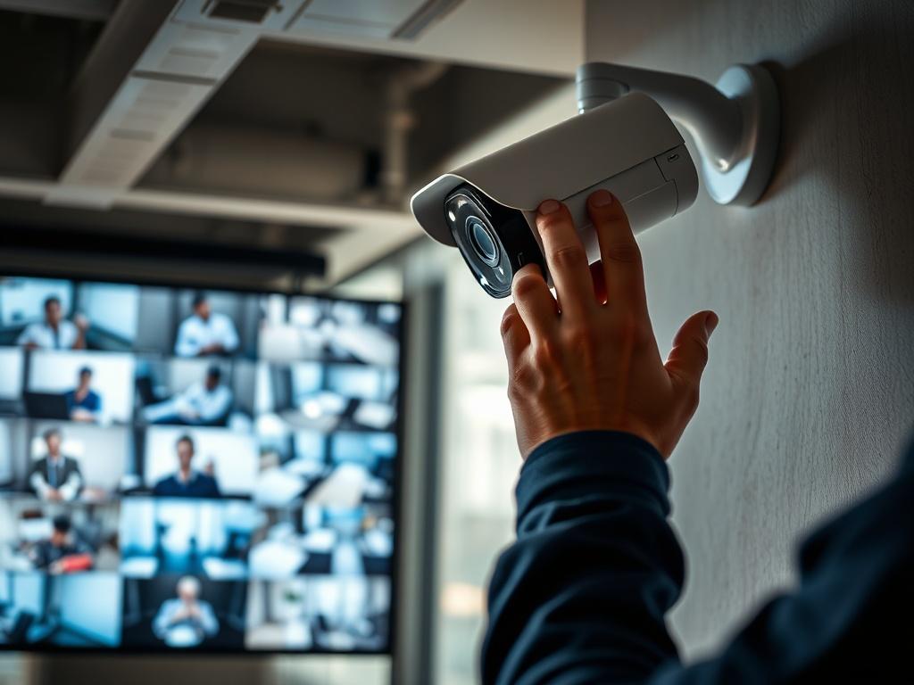 An installation of a high definition CCTV camera in a