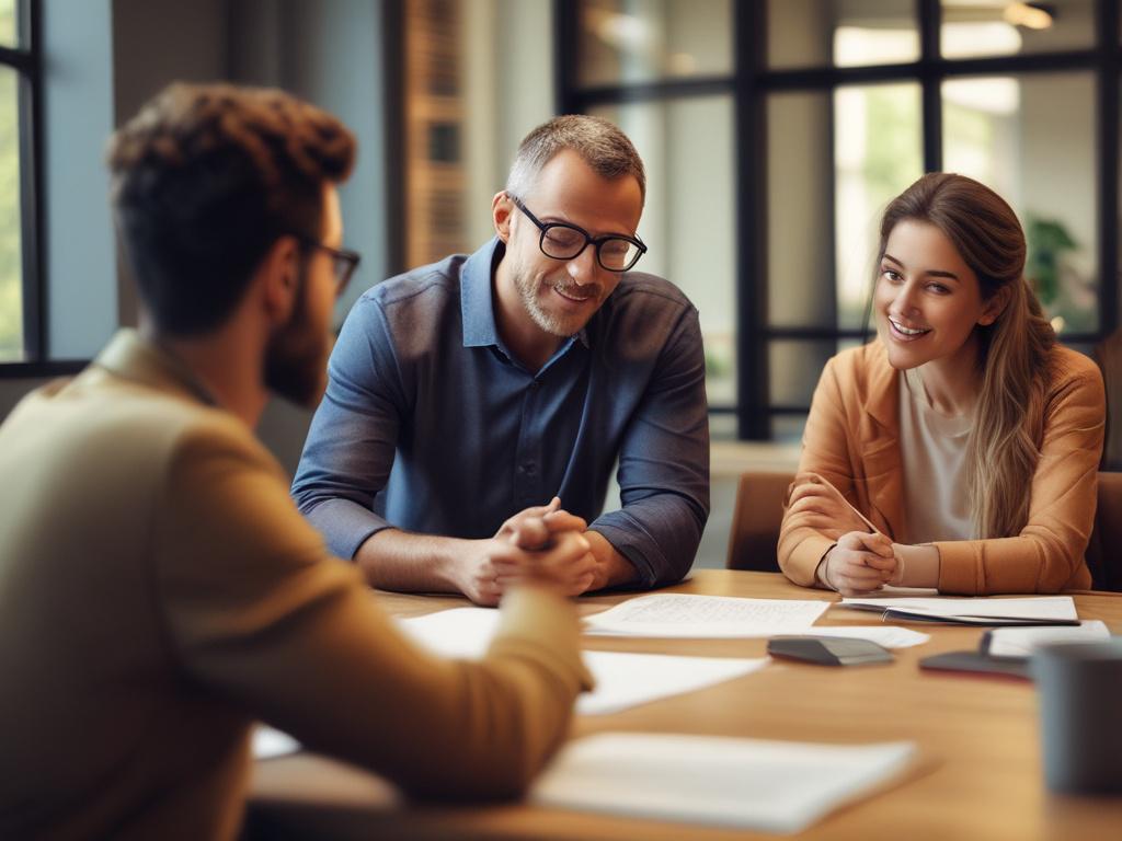 close up of a client reviewing rewards with a consultant,