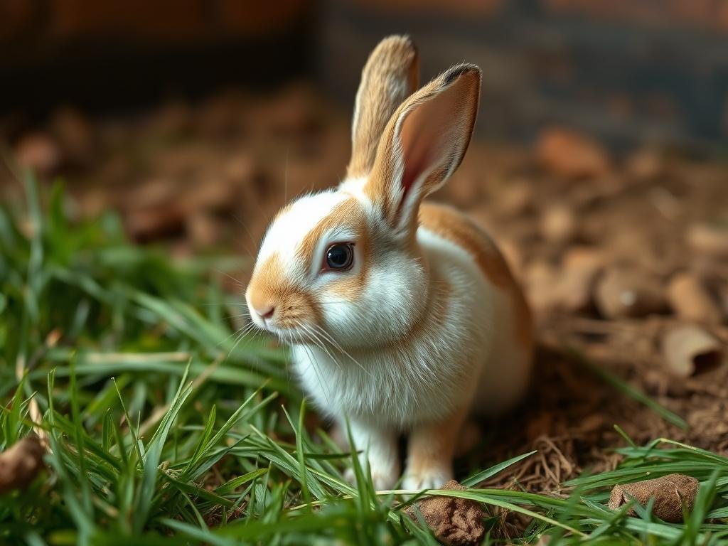 A realistic high resolution of a freshly raised rabbit in