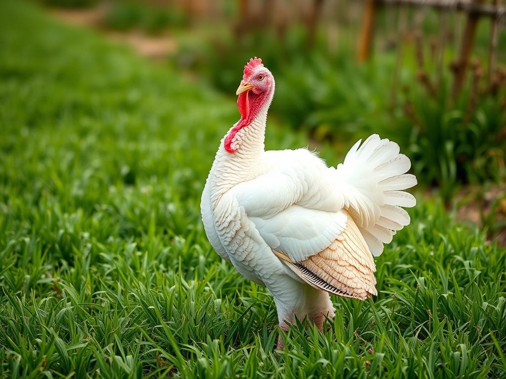 A realistic high resolution of a farm raised turkey standing