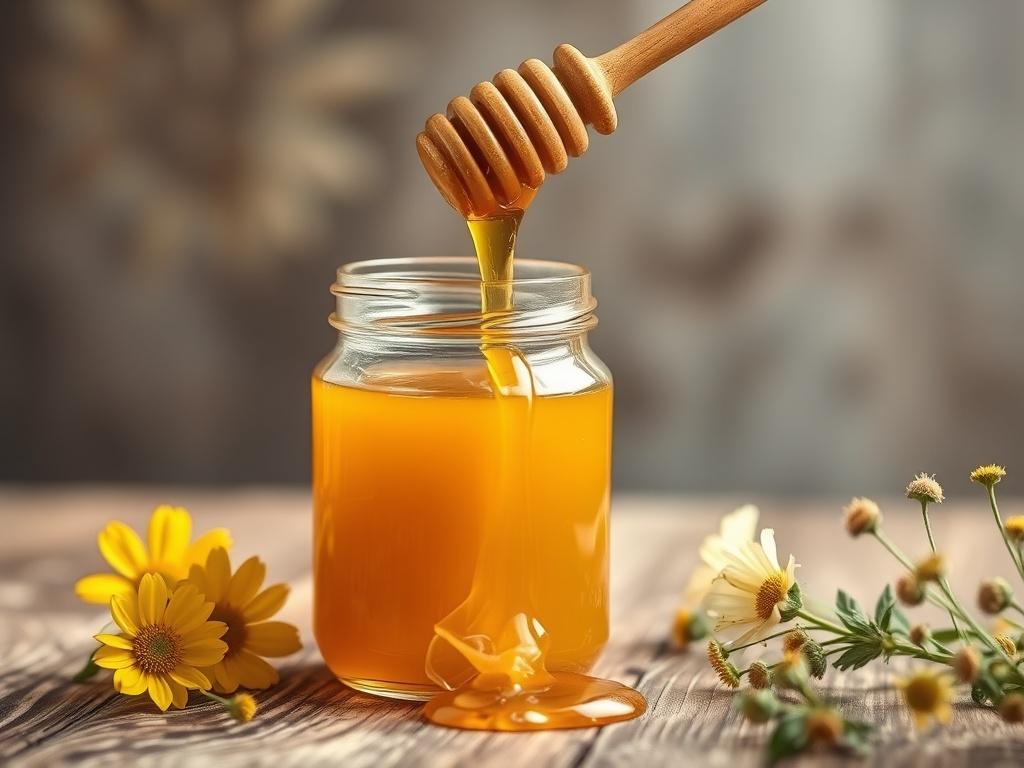 A realistic high resolution of a jar of pure honey