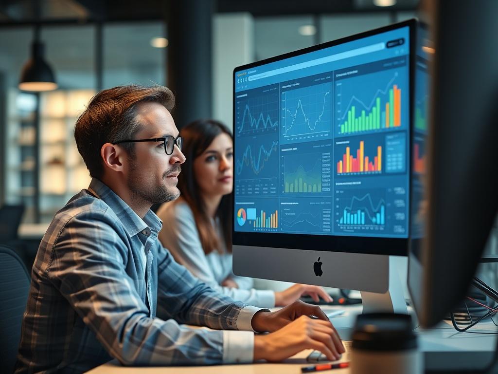 An image showing a computer screen displaying graphs and data