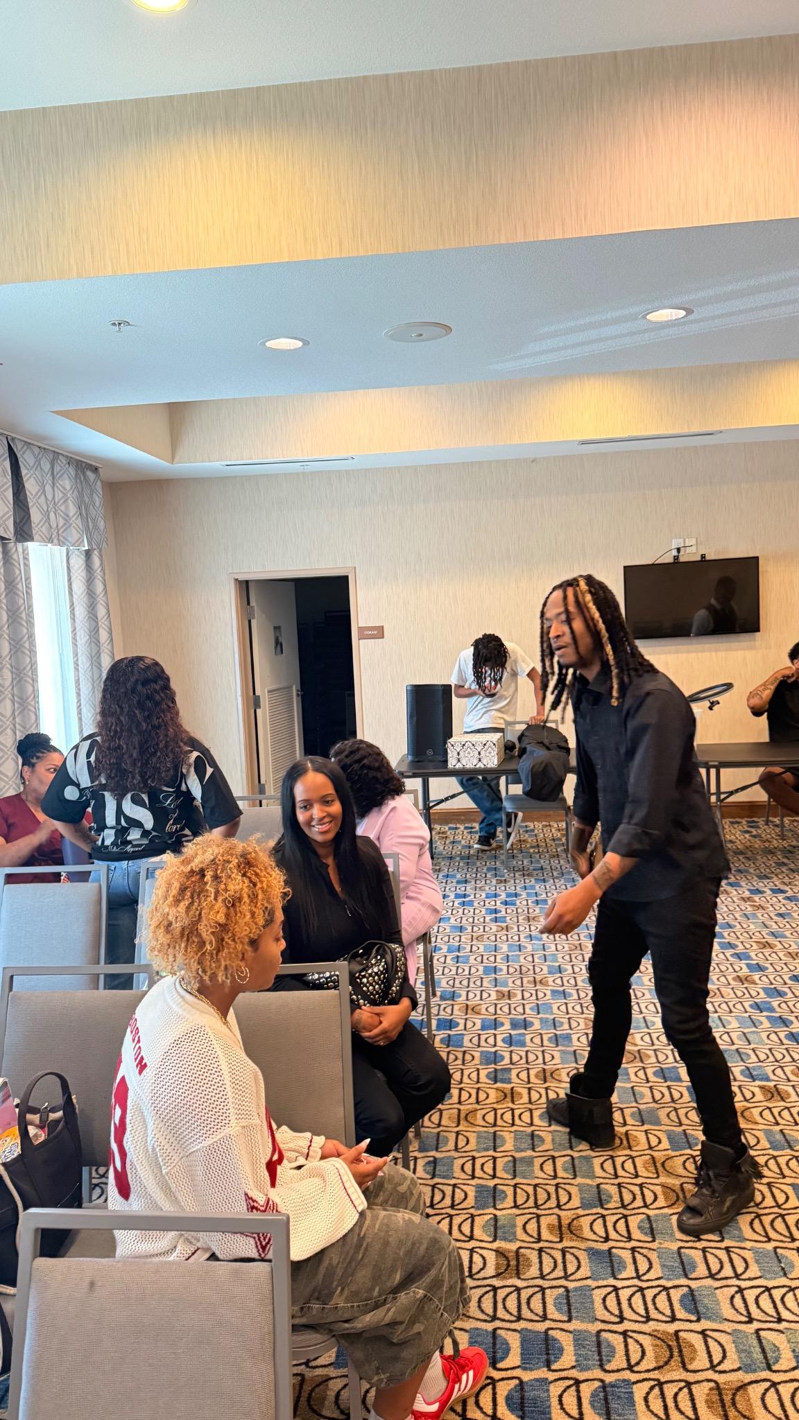 Church members sharing fellowship at Ignite World Ministries