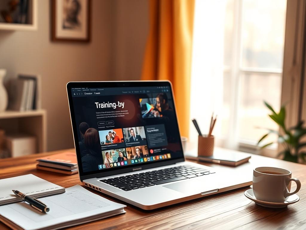 A realistic high resolution of a laptop open to a