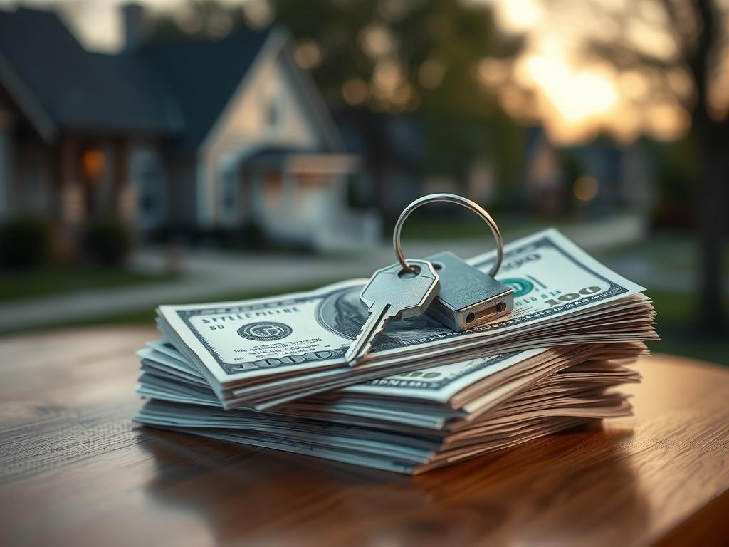 A close up shot of a stack of cash with