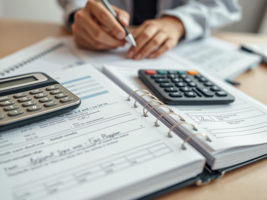 A high resolution close up of a tax planning workbook
