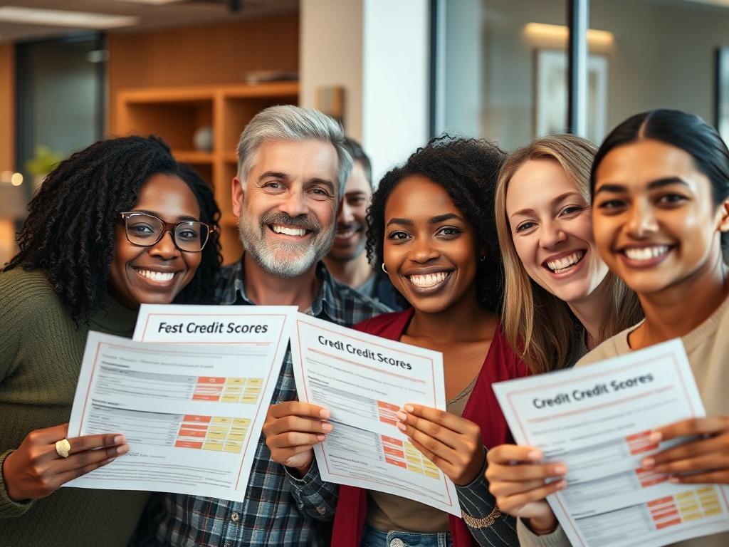 A close up shot of a diverse group of people