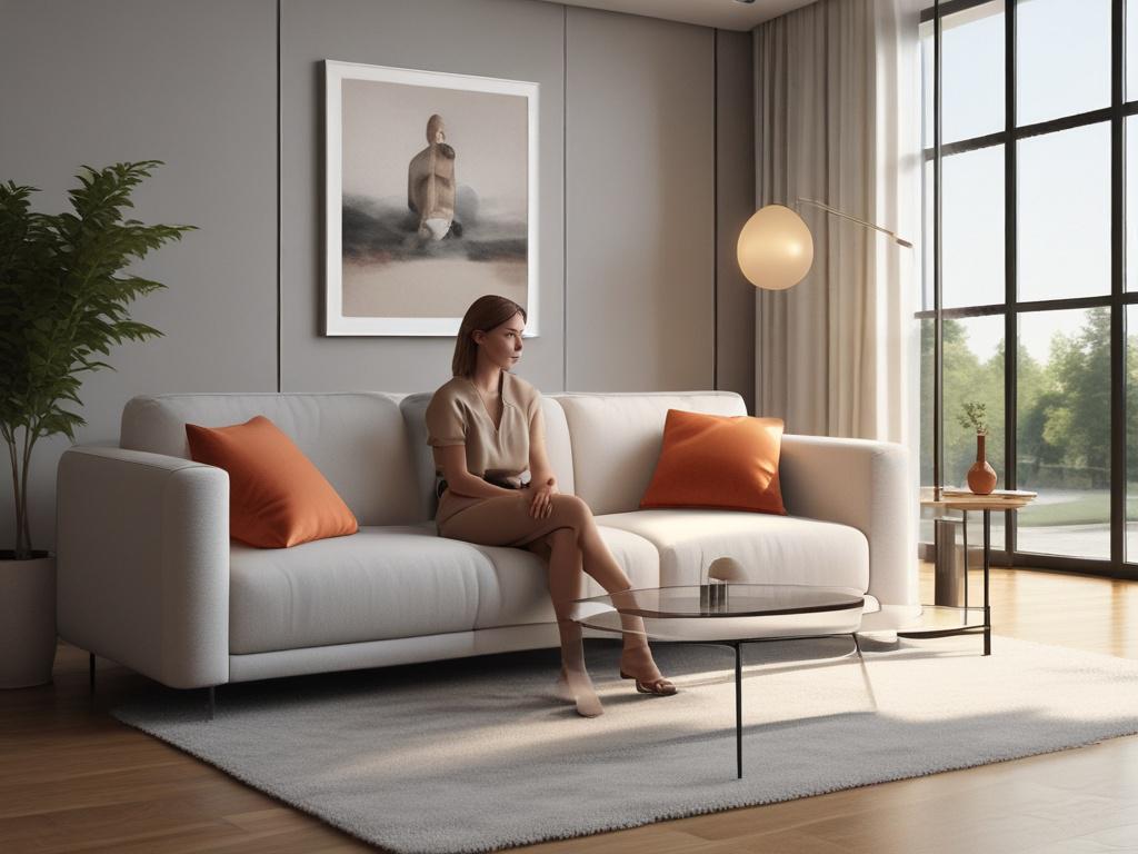 A serene and inviting room with soft lighting, featuring an