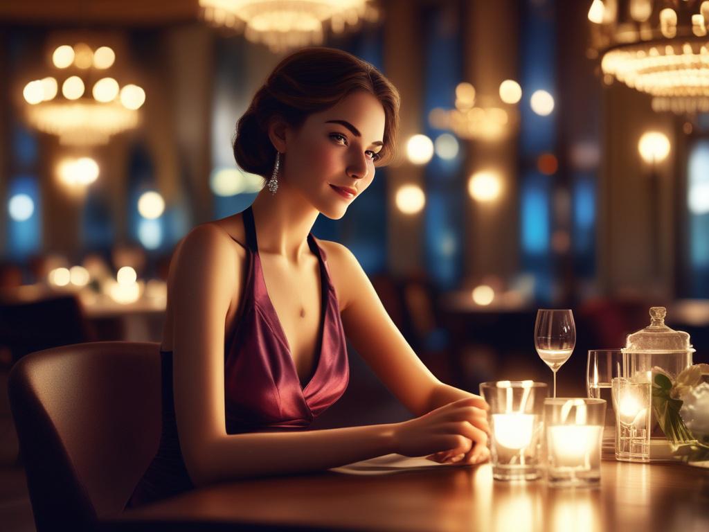 A stunning and elegant female companion, dressed in a chic