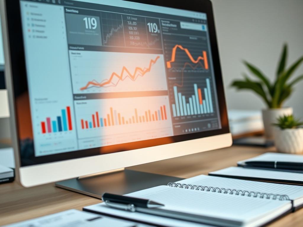 A close up shot of a sales dashboard on a