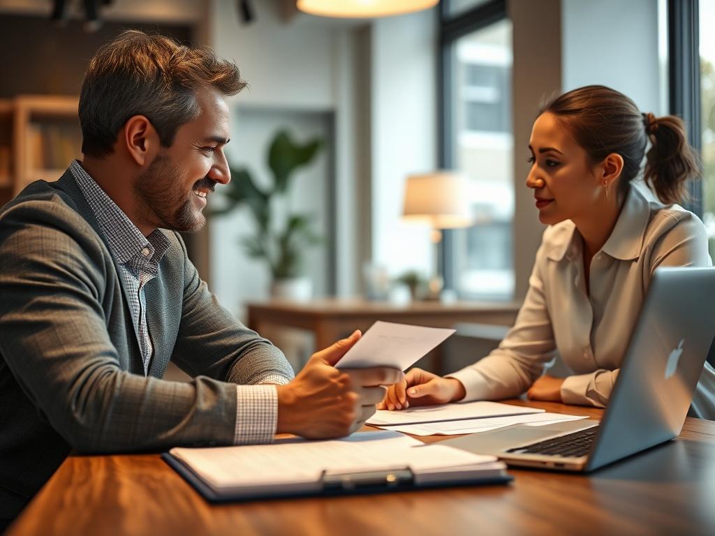 A close up shot of a tax consultant discussing strategies