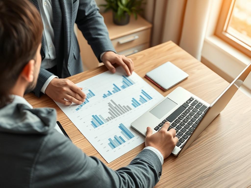A close up shot of a financial advisor working with
