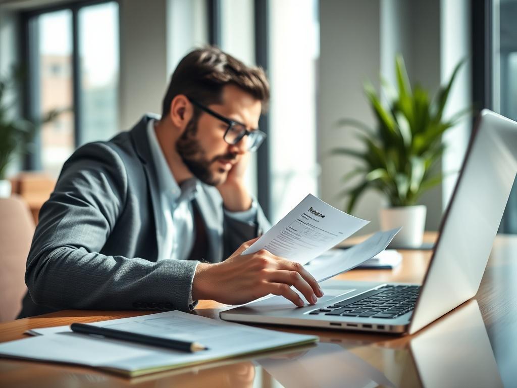 A close up shot of a professional consultant working at