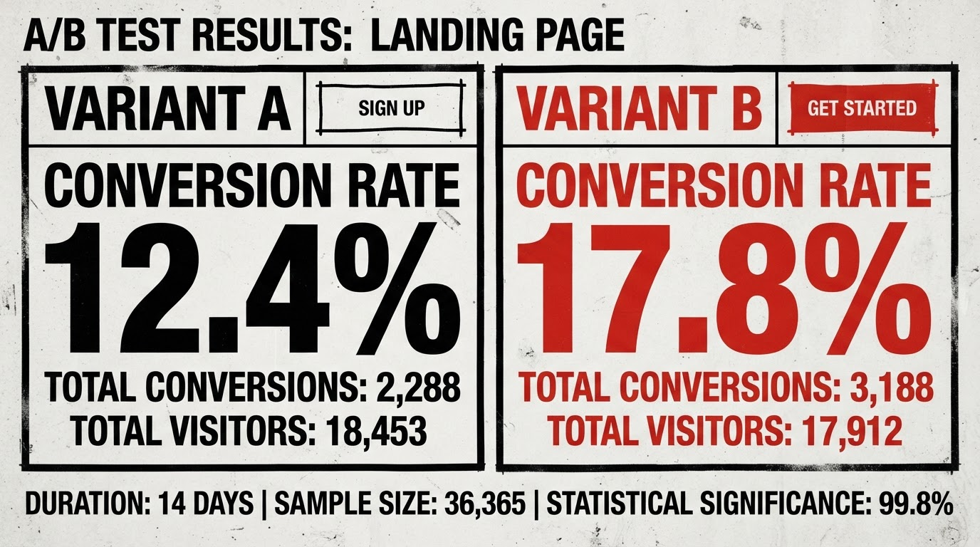 A/B test results visualization